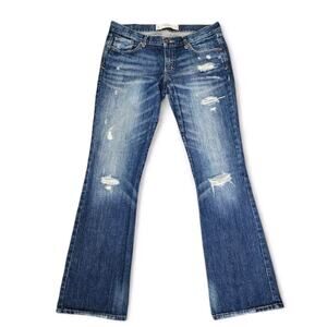 Gap 90s Loose High Rise Jeans Light Wash Distressed Womens Size 28